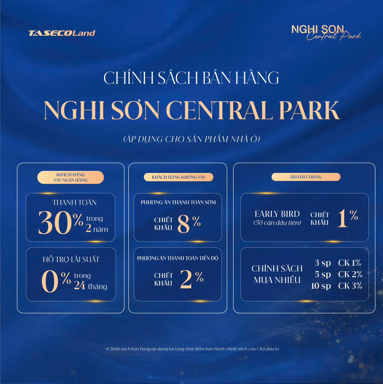 Chính sách bán hàng Nghi Sơn Central Park Thanh Hóa chủ đầu tư Taseco Land