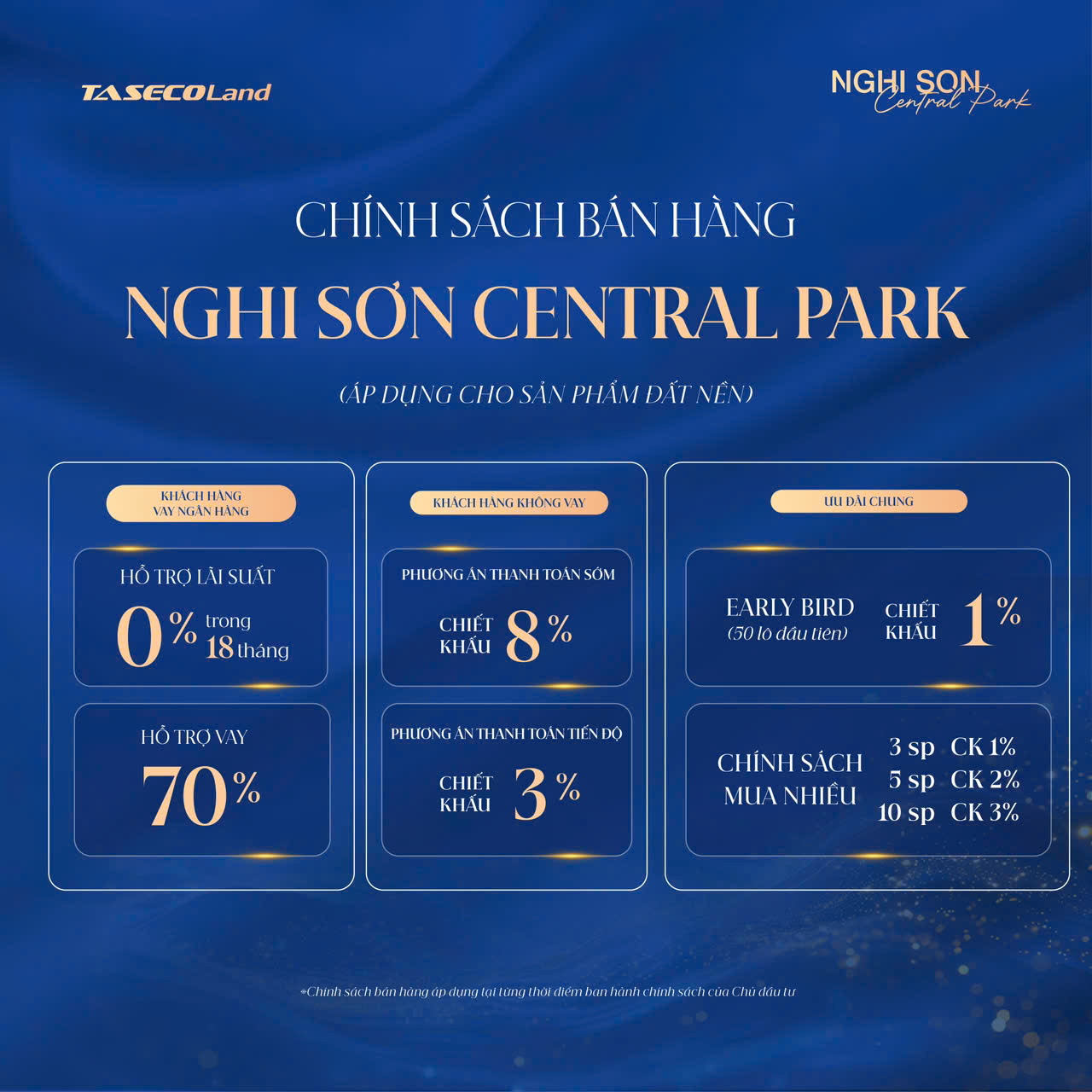 Chính sách bán hàng Nghi Sơn Central Park Thanh Hóa chủ đầu tư Taseco Land
