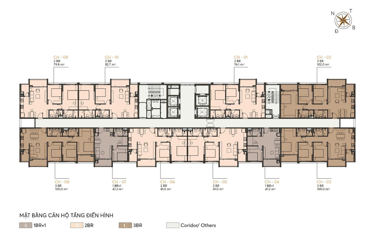 Mặt bằng chung cư Taseco Giải Phóng - Dự án Taseco Land