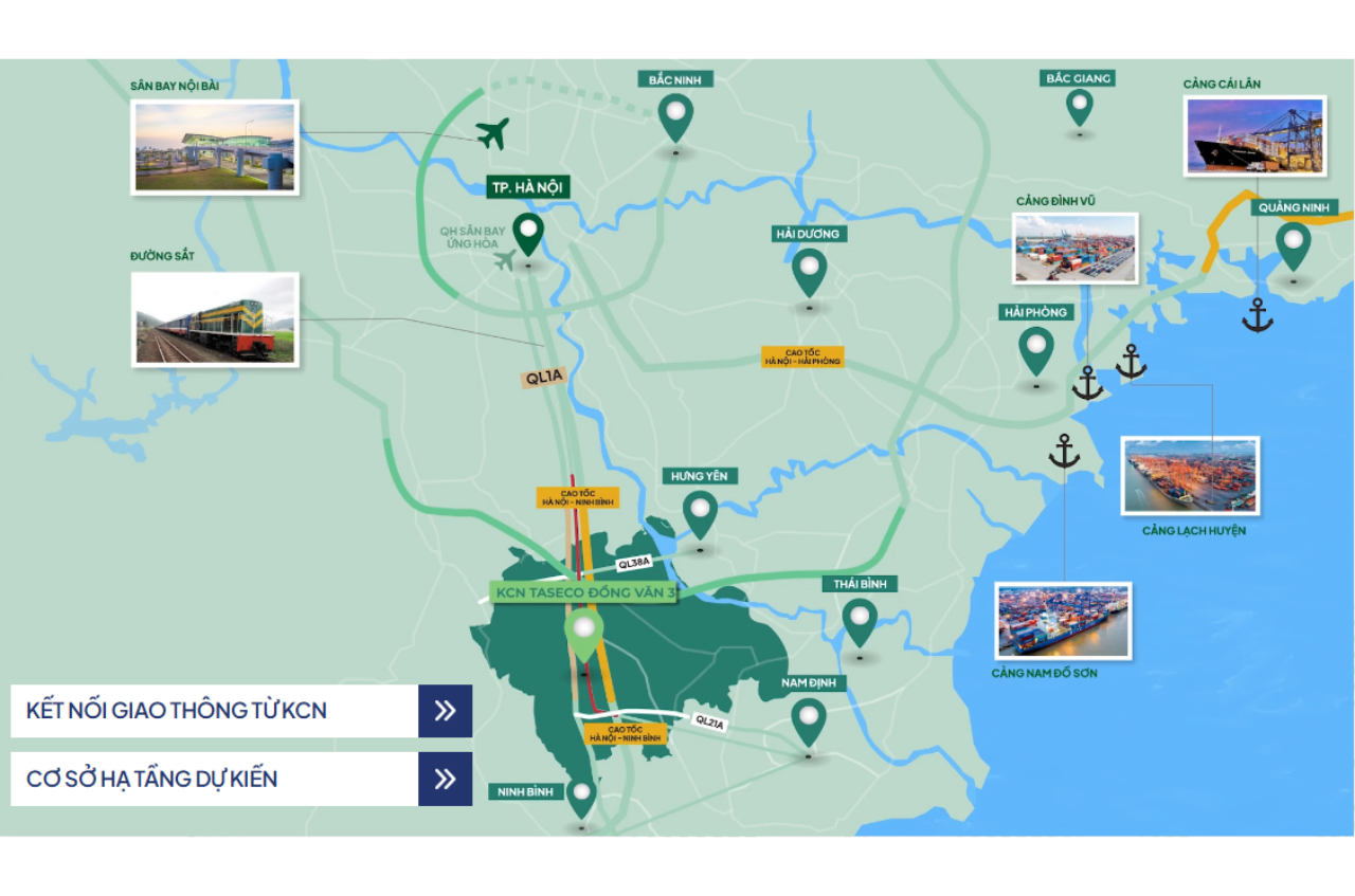 Vị trí Khu công nghiệp Taseco Đồng Văn 3 - Dự án Taseco Land