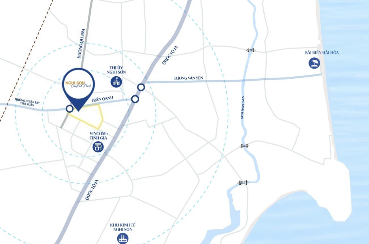 Vị trí Dự án Nghi Sơn Central Park Thanh Hóa - Dự án Taseco Land chủ đầu tư