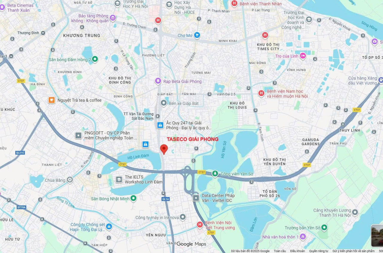 Vị trí Taseco Giải Phóng - Dự án Taseco Land