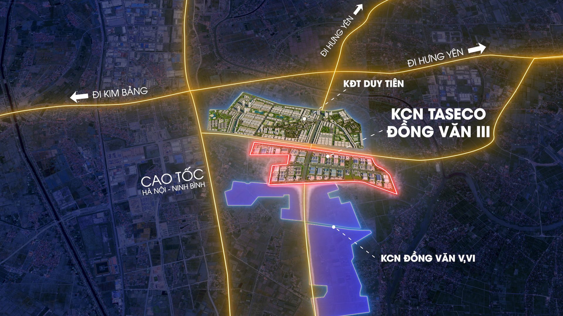 Vị trí khu công nghiệp Đồng Văn 3 - Khu công nghiệp Taseco Land